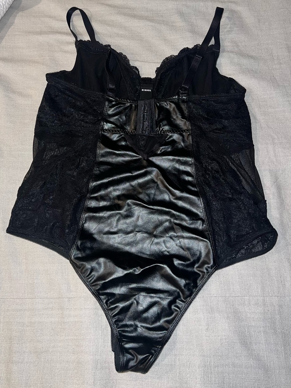 Black Lace & Satin Bodysuit - Women Intimates & Sleepwear